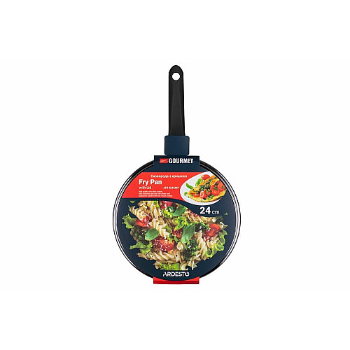 Сковорода с крышкой ARDESTO Gemini Gourmet Aosta, 24см, алюминий, черный