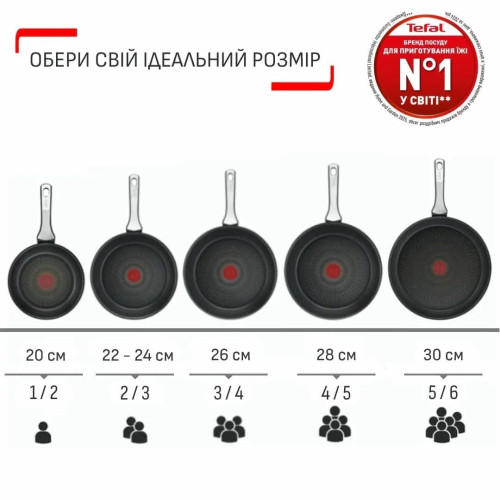 Сковорода Tefal Expertise, 20см, алюміній, бакеліт, чорний