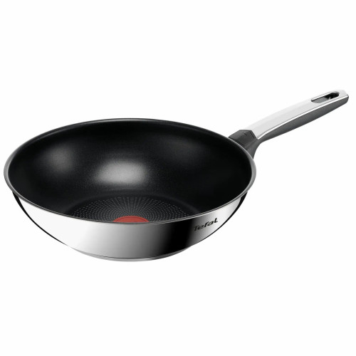 Сковорода ВОК  Tefal Emotion+, 28см, нержавіюча сталь, бакеліт, чорний