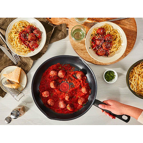 Сковорода с крышкой Tefal Day by Day, 20см, с крышкой, алюминий, бакелит, стекло, черный