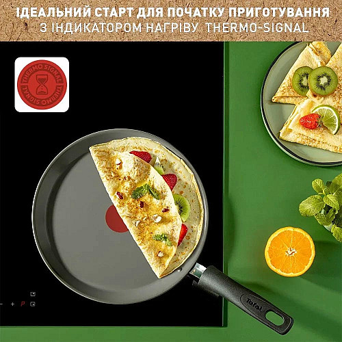 Сковорода для млинців Tefal Renewal, 25см, алюміній, бакеліт, сірий