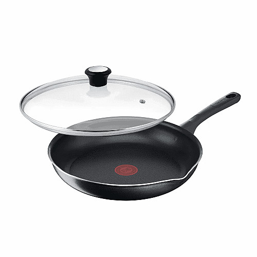 Сковорода с крышкой Tefal Day by Day, 28см, с крышкой, алюминий, бакелит, стекло, черный