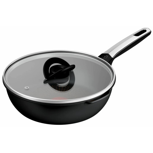 Мультисковорода Tefal Excellence Fusion, з кришкою, 24см, алюміній, скло, нержавіюча сталь, метал, чорний