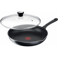 Сковорода з кришкою Tefal Day by Day, 24см, з кришкою, алюміній, бакеліт, скло, чорний