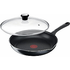 Сковорода с крышкой Tefal Day by Day, 24см, с крышкой, алюминий, бакелит, стекло, черный