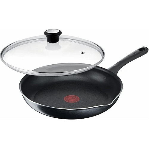 Сковорода с крышкой Tefal Day by Day, 24см, с крышкой, алюминий, бакелит, стекло, черный