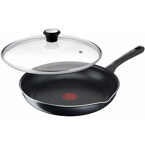Сковорода с крышкой Tefal Day by Day, 28см, с крышкой, алюминий, бакелит, стекло, черный