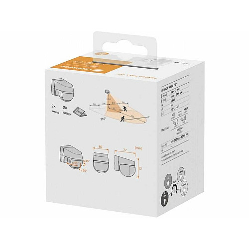 Датчик руху LEDVANCE SENSOR WALL IP44 білий