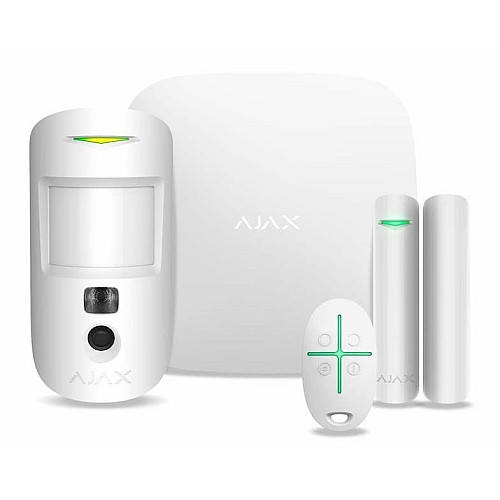 Комплект охранной сигнализации Ajax HDR StarterKit Cam Plus, hub 2 plus, motioncam HDR, doorprotect, spacecontrol, jeweller, беспроводной, белый
