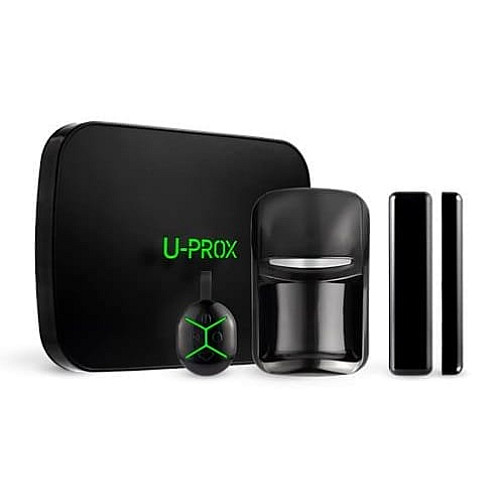 Комплект охранной сигнализации U-Prox MPX LE KF kit Black, U-Prox MPX LE, U-Prox PIR, U-Prox WDC, U-Prox Keyfob B4, беспроводной, черный