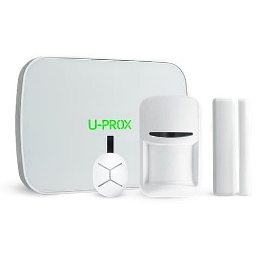 Комплект охоронної сигналізації U-Prox MPX L KF kit White, U-Prox MPX L, U-Prox PIR, U-Prox WDC, U-Prox Keyfob B4, бездротовий, білий