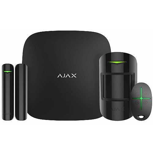 Комплект охоронної сигналізації Ajax StarterKit 2, hub2, motionprotect, doorprotect, spacecontrol, jeweller, бездротовий, чорний