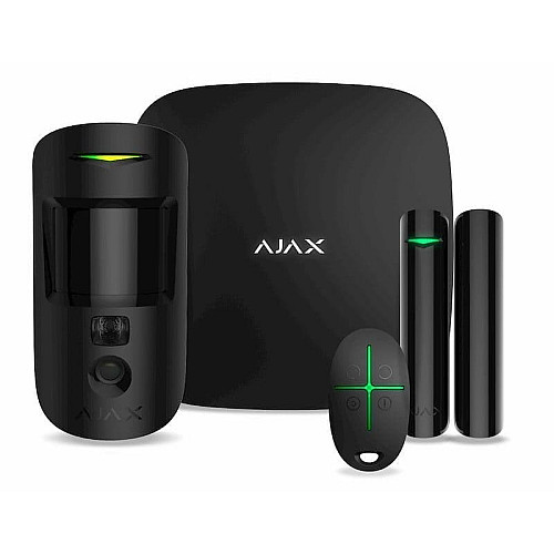 Комплект охоронної сигналізації Ajax HDR StarterKit Cam, hub 2, motioncam HDR, doorprotect, spacecontrol, jeweller, бездротовий, чорний