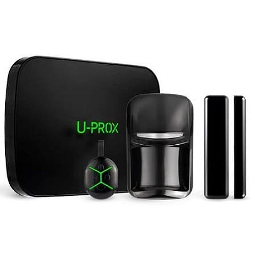 Комплект охранной сигнализации U-Prox MPX LE KF kit Black, U-Prox MPX LE, U-Prox PIR, U-Prox WDC, U-Prox Keyfob B4, беспроводной, черный