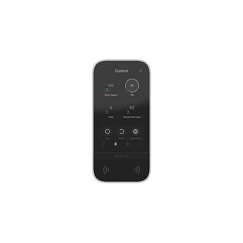 Клавіатура з сенсорним дисплеєм Ajax KeyPad TouchScreen, jeweller, бездротовий, білий