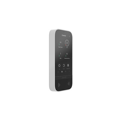 Клавіатура з сенсорним дисплеєм Ajax KeyPad TouchScreen, jeweller, бездротовий, білий