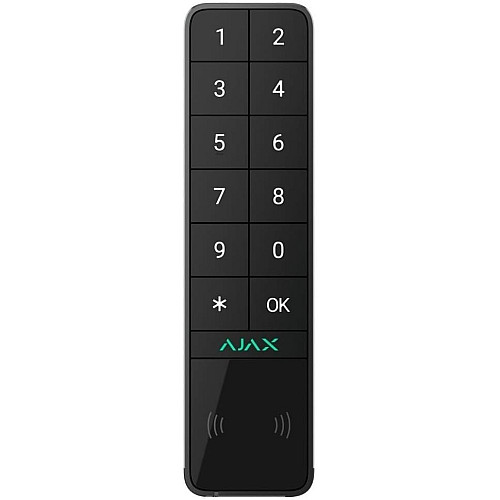 Бездротова зовнішня клавіатура Ajax KeyPad Outdoor Jeweller, чорна