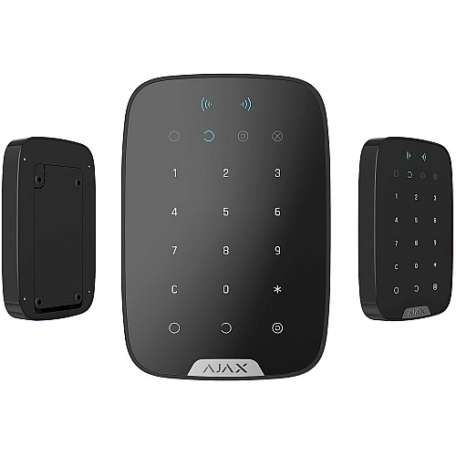 Беспроводная сенсорная клавиатура Ajax Keypad Plus, jeweller, беспроводной, черный (26077.83.BL1)