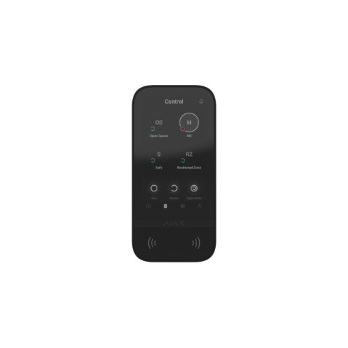 Клавіатура з сенсорним дисплеєм Ajax KeyPad TouchScreen, jeweller, бездротовий, чорний