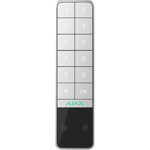 Бездротова зовнішня клавіатура Ajax KeyPad Outdoor Jeweller, біла