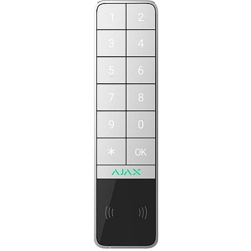 Бездротова зовнішня клавіатура Ajax KeyPad Outdoor Jeweller, біла