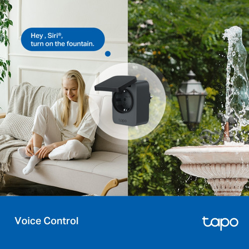 Розумна розетка компактна TP-LINK Tapo P410M N300 BT 16A, Зовнішня, IP54