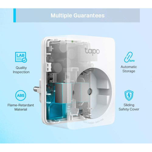 Розумна розетка компактна TP-LINK Tapo P100M N300 BT 10A