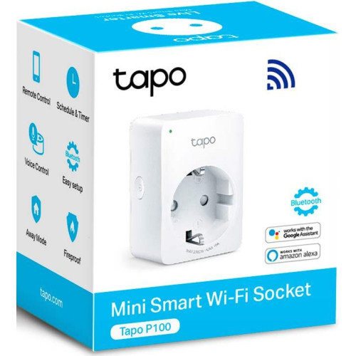Розумна розетка компактна TP-LINK Tapo P100M N300 BT 10A