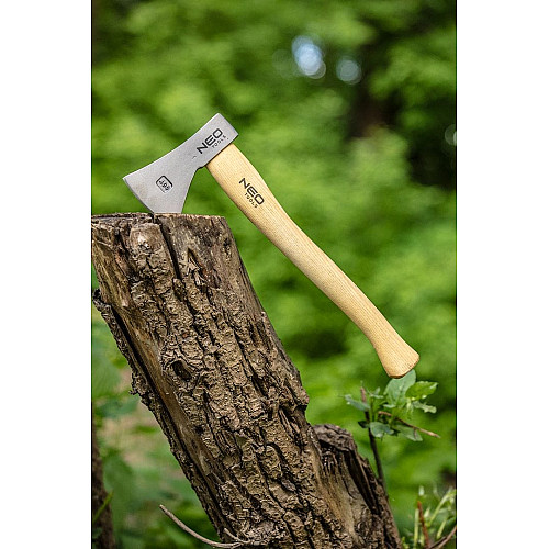 Топор универсальный Neo Tools Bushcraft рукоятки ясень 34.5см 400г кожаный чехол