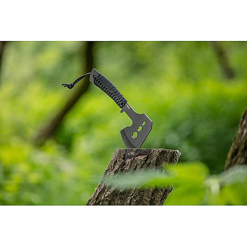 Топор универсальный Neo Tools рукоятка стальная с паракордом 3 отверстия для откручивания винтов M10 M13 M16 26см 266г нейлоновый чехол