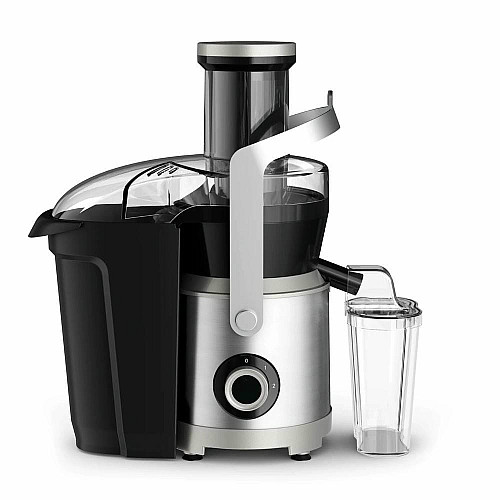 Соковыжималка Tefal Nutri XXL отцентрированная 1000Вт, чаша-0.8л, жмых-2.2л, желоб на целое яблоко, пластик/металл, черно-нержавеющая сталь.