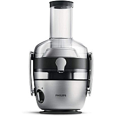 Соковитискач Philips Avance Collection відцентрований 1200Вт, чаша-1л, жмих-2.1л, жолоб на ціле яблуко, пластик/метал, сріблястий