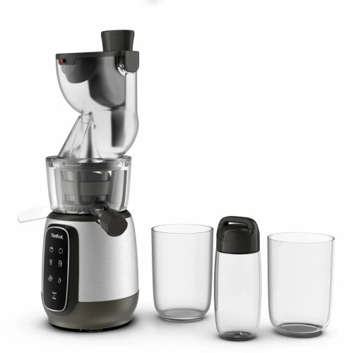 Соковитискач Tefal Ultra Juice шнековий 200Вт, чаша-6л, жмих-0.8л, пластик, сріблясто-чорний