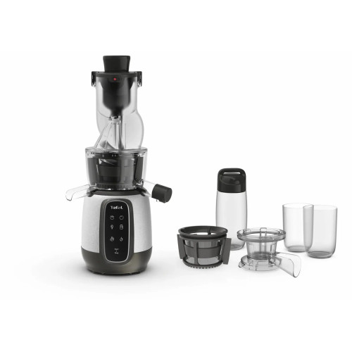 Соковитискач Tefal Ultra Juice шнековий 200Вт, чаша-6л, жмих-0.8л, пластик, сріблясто-чорний