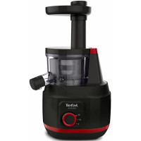 Соковыжималка Tefal Juiceo шнековая 150Вт, чаша-0.8л, жмых-0.8л, насадка для цитрусовых, пластик, красно-черный