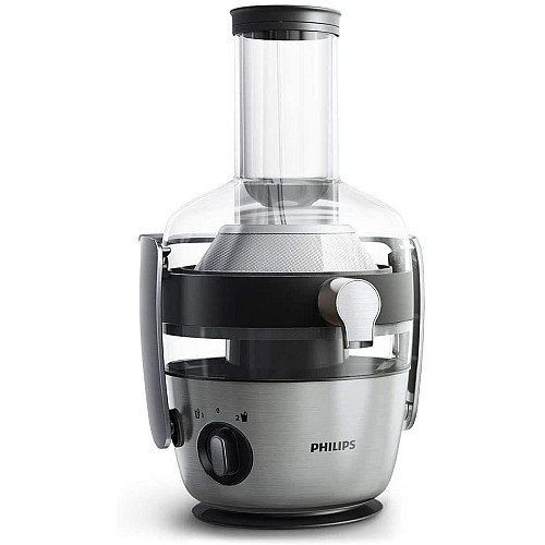 Соковитискач Philips Avance Collection відцентрований 1200Вт, чаша-1л, жмих-2.1л, жолоб на ціле яблуко, пластик/метал, сріблястий