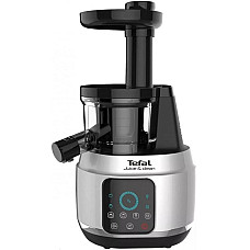 Соковитискач Tefal Juice&Clean шнековий 150Вт, чаша-0.8л, жмих-0.8л, пластик, сріблясто-чорний