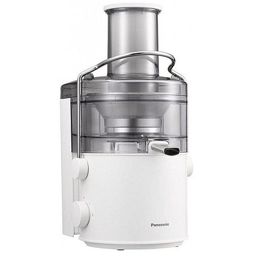 Соковитискач Panasonic відцентрований 1000Вт, чаша-1.5л, жмих-2л, жолоб на ціле яблуко, пластик/метал, білий