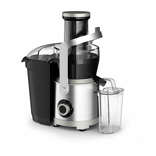 Соковыжималка Tefal Nutri XXL отцентрированная 1000Вт, чаша-0.8л, жмых-2.2л, желоб на целое яблоко, пластик/металл, черно-нержавеющая сталь.