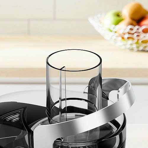 Соковыжималка Tefal Nutri XXL отцентрированная 1000Вт, чаша-0.8л, жмых-2.2л, желоб на целое яблоко, пластик/металл, черно-нержавеющая сталь.