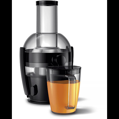 Соковыжималка Philips Viva Collection отцентрированная 800Вт, чаша-2л, жмых-1.2л, желоб на целое яблоко, пластик, черный