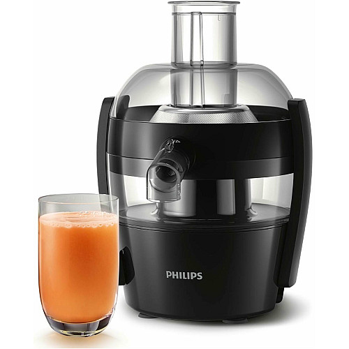 Соковыжималка Philips Viva Collection отцентрированная 500Вт, чаша-0.5л, жмых-1л, пластик, черный