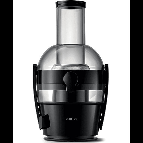 Соковыжималка Philips Viva Collection отцентрированная 800Вт, чаша-2л, жмых-1.2л, желоб на целое яблоко, пластик, черный