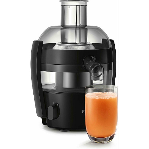 Соковыжималка Philips Viva Collection отцентрированная 500Вт, чаша-0.5л, жмых-1л, пластик, черный