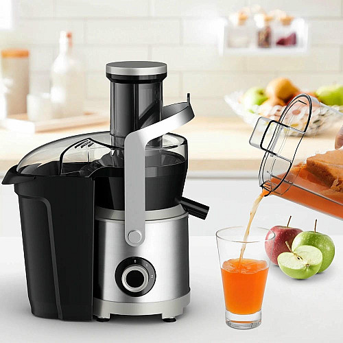 Соковыжималка Tefal Nutri XXL отцентрированная 1000Вт, чаша-0.8л, жмых-2.2л, желоб на целое яблоко, пластик/металл, черно-нержавеющая сталь.