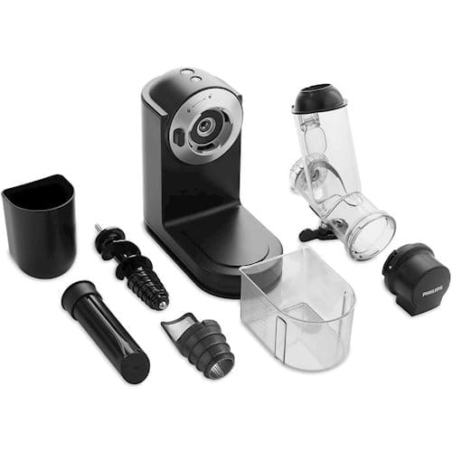 Соковыжималка Philips Viva Collection шнековая 150Вт, чаша-1л, жмых-0.75л, пластик, черный