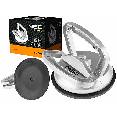 Присоска вакуумная Neo Tools, одинарная, алюминиевый корпус, D120мм, 50кг