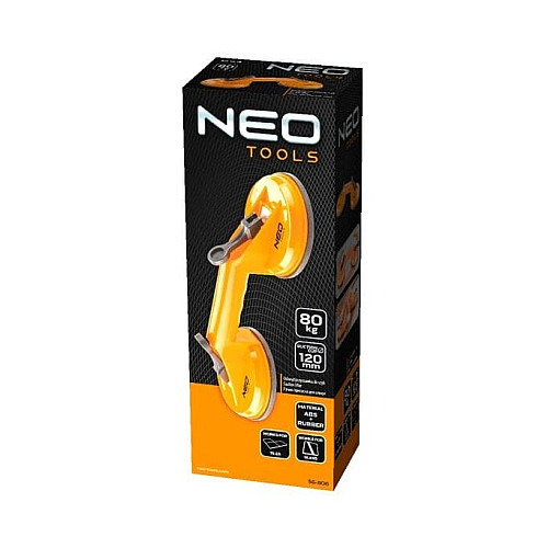 Присоска вакуумная Neo Tools, двойная, пластиковый корпус, D120мм, 80кг