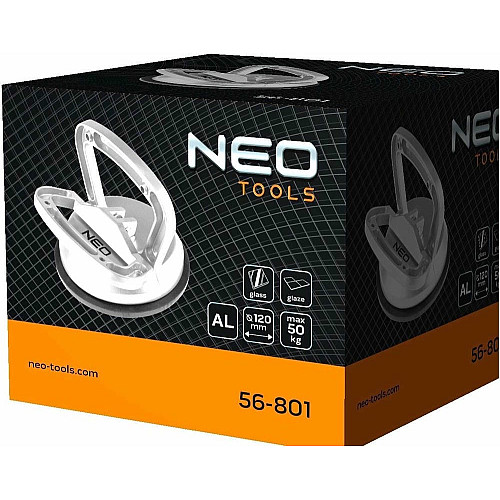 Присоска вакуумная Neo Tools, одинарная, алюминиевый корпус, D120мм, 50кг