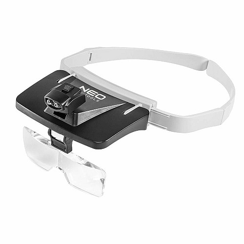 Увеличительные линзы Neo Tools, регулировка размера головы, подсветка 2xLED, 5 линз
